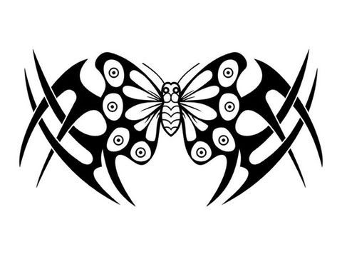 butterfly with tribal_wings tattoo