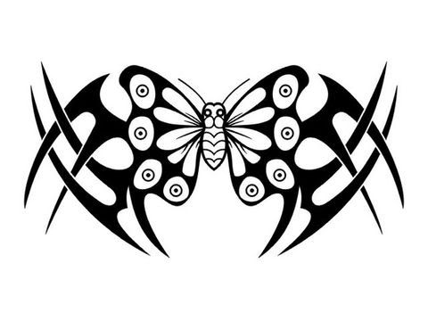 Cool Design Butterfly Tribal Tattoo Art Picture 