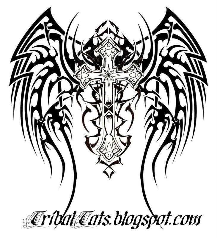 Tribal Cross Tattoos Drawings