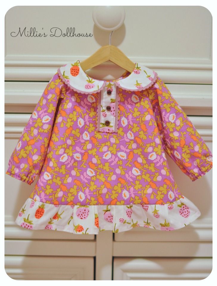 Scalloped Trim Dress for 15"-16" Millie's Dollhouse Dolls Scalloped Trim Dress for 15"-16" Millie's Dollhouse Dolls