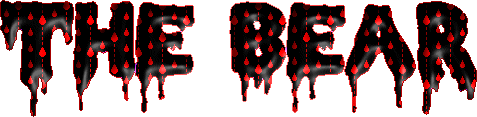 A 3D graphic Mikaela made for me of The Bear with blood dripping down the lettering.