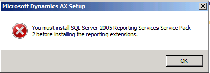 AX - Reporting Service install error