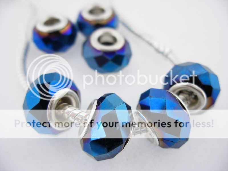 Promotion20pcs Glass Crystal Beads Fit Charm Bracelet;Blue Blink 